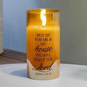 Led Candle As For Me and My House Joshua 24:15